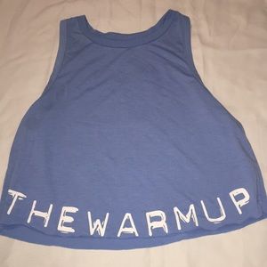 Blue athletic crop top